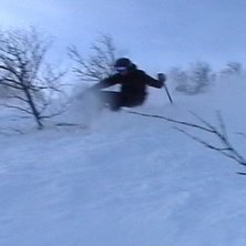 Mysigt puder&aring;k i Hummeln, &Aring;re. Photo: Rasmus Lindgren. Rider: Jesper Mellgren.