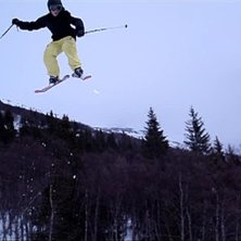 360 i det f&ouml;rsta hoppet i svarta linjen. Pr&ouml;vade. Photo: Jacob Eklund. Rider: Felix Eriksson.