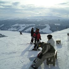 F&ouml;rsta &aring;ket i &Aring;re -07. Kan det bli b&auml;ttre... Photo: Benny P. Rider: Robert,Pernilla och Rose-Marie.