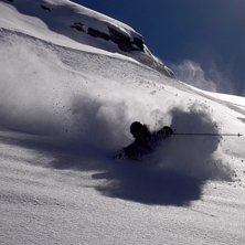 Motljus under Cime du Caron. Photo: Joakim Wiberg. Rider: Ok&auml;nd.