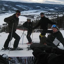 Glatt g&auml;ng i &Aring;re i februari. . Photo: Adrew Crokston. Rider: Jag, Linnet, Lars och Ulrik.