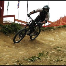 Fast in a berm. Photo: Kjell Holtenkrans. Rider: Jag (jocke).