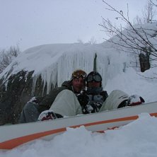 Puder i skogen. Photo: Martin Jern. Rider: Patrik &amp;amp; Rikard.