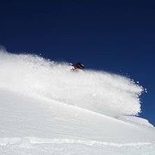 Jonas &auml;ter puder p&aring; La Masse sluttningen. Photo: Isabelle Baumann. Rider: Jonas Org&aring;rd.