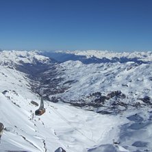 utsikten fr&aring;n Cime de Caron ner mot Val Thorens. Photo: Johanna Hermansson.