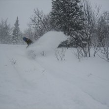 Sjukt mycket sn&ouml;!!. Photo: Marcus Jarl&ouml;. Rider: Tobias Rydberg.