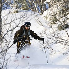 Sk&ouml;nt puder i &Aring;re efter ett ruskigt bra sn&ouml;ov&auml;. Photo: Ola Rockberg. Rider: Erika Edling.