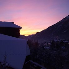 Utsikt fr&aring;n l&auml;genheten mot Les Houches. Photo: Magnus Gustavsson.