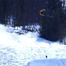 Jag g&ouml;r mitt enda hopp under hela Freeride i &Aring;re. Photo: David H&aring;kansson. Rider: Christoffer Aldell.