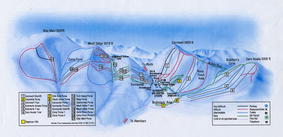 Glenshee Trail Map Freeride Glenshee Trail Map Freeride