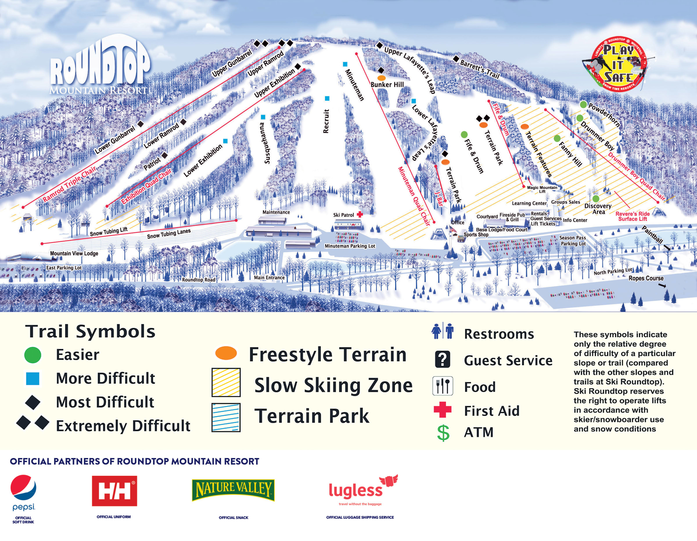 Roundtop Mountain Resort Trail Map Freeride